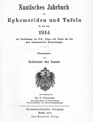 Nautisches Jahrbuch Nautical almanac 1914