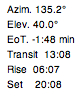 elevation altitude equation of time rise set